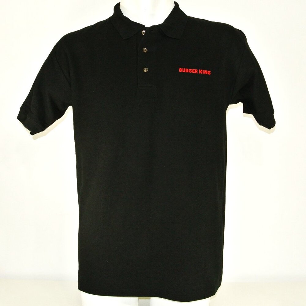 BURGER KING Black Polo Shirt Employee Uniform NEW Size S Small